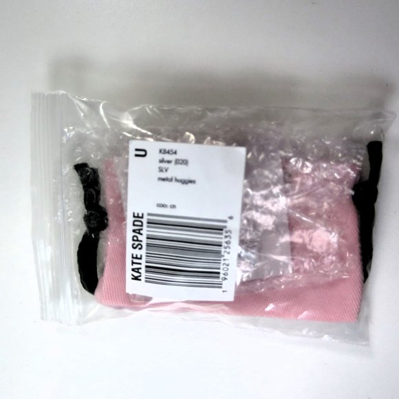 Kate Spade Everyday Spade Metal Huggies Silver NWT - Picture 7 of 7